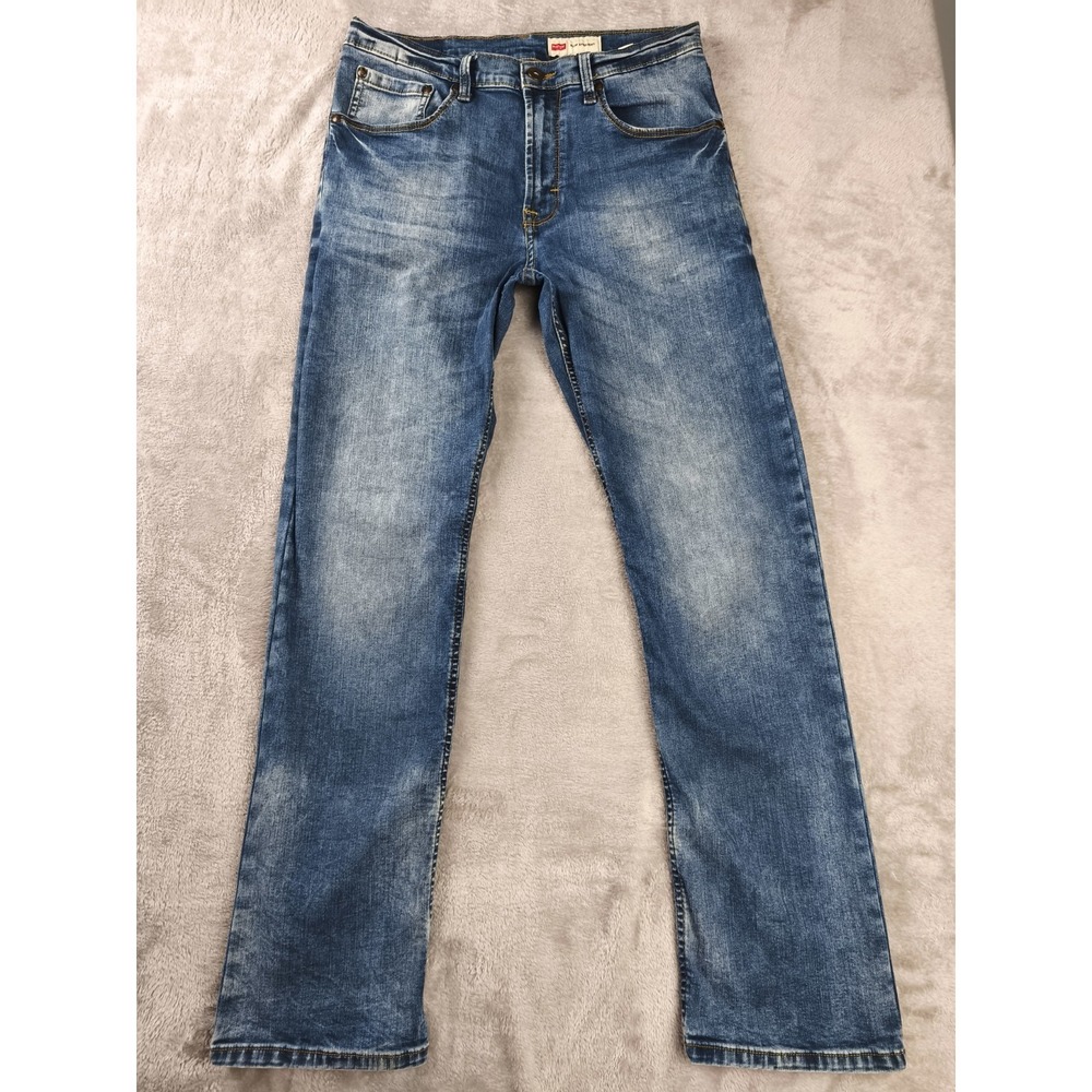 Wrangler Slim Straight Medium Wash Stretch Denim Jeans Mens 31X30